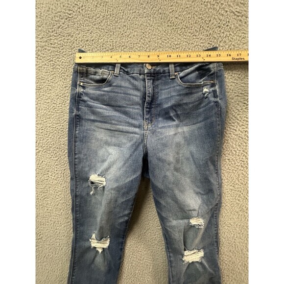 Rewash Brand Skinny Jeans Womens Jr 11/30 Blue High Rise Real Curve Distressed - Picture 4 of 10